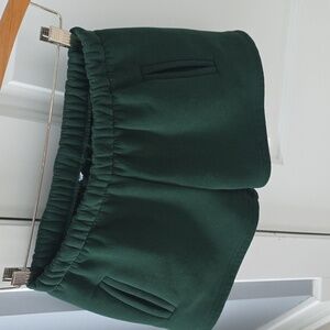 Dark Green Fleece Sweat Shorts